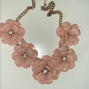 pink flower statement necklace
